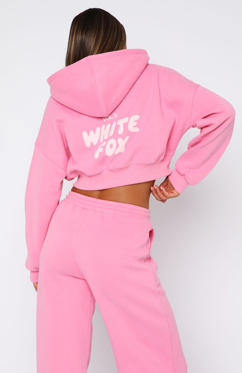 Offstage Cropped Zip Hoodie Bubblegum - Image 4