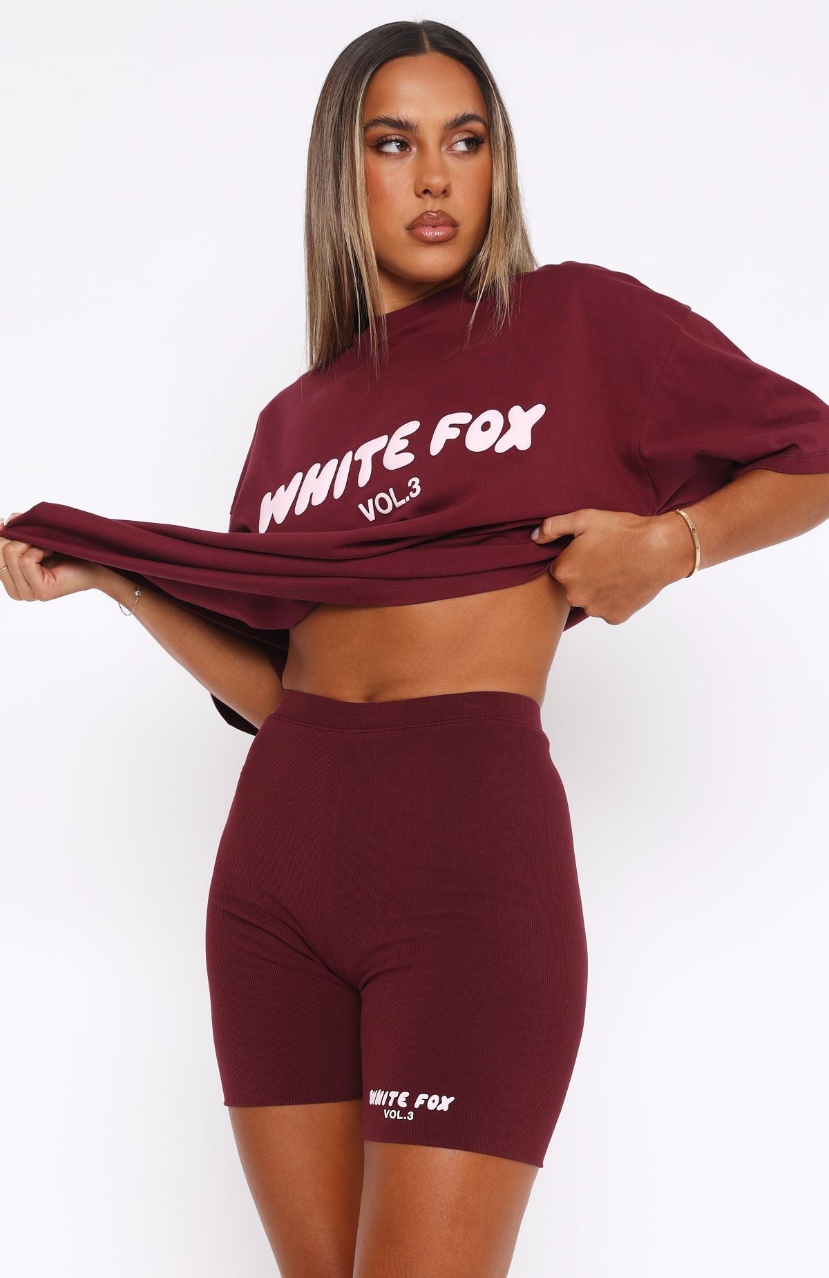 Offstage Ribbed Bike Shorts Red Velvet - Image 2