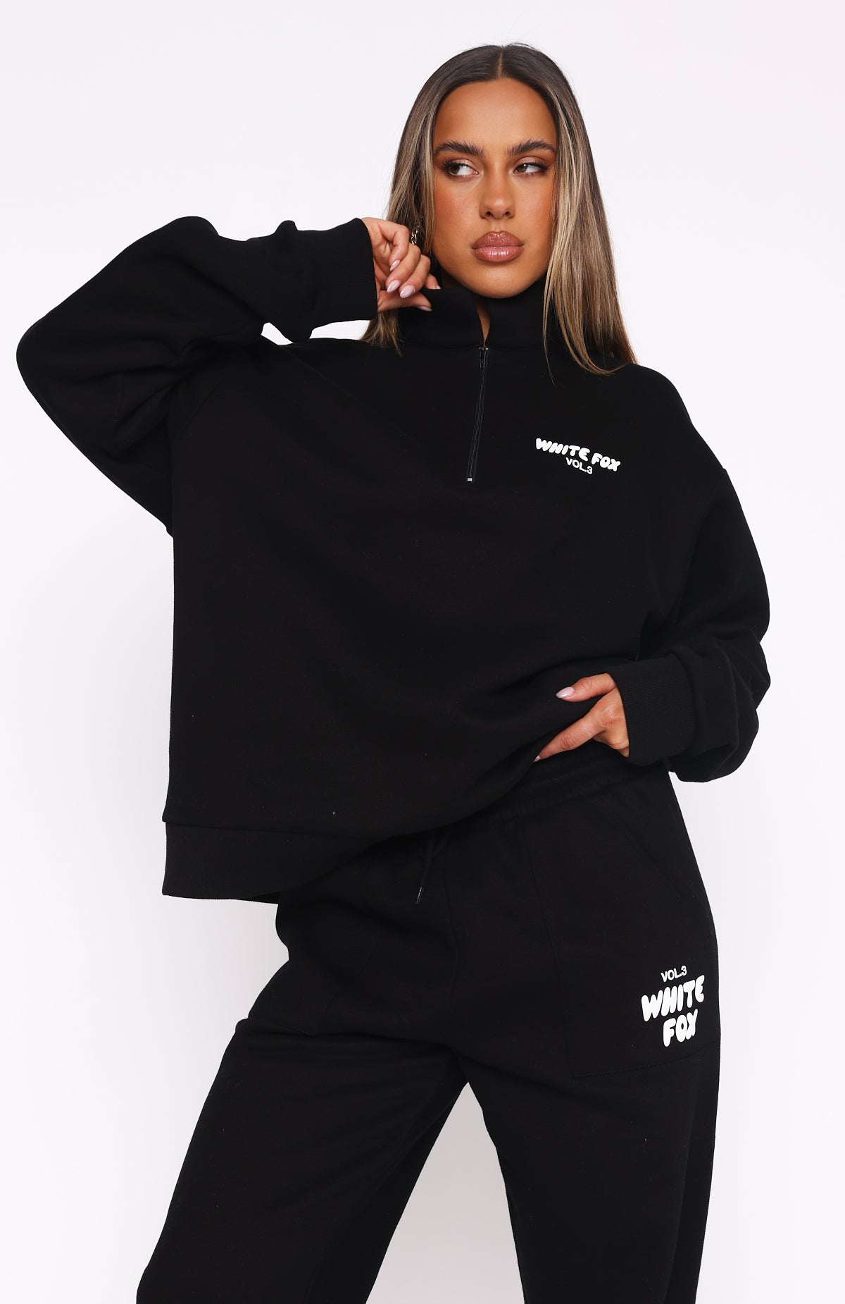 Offstage Zip Front Sweater Monochrome - Image 2