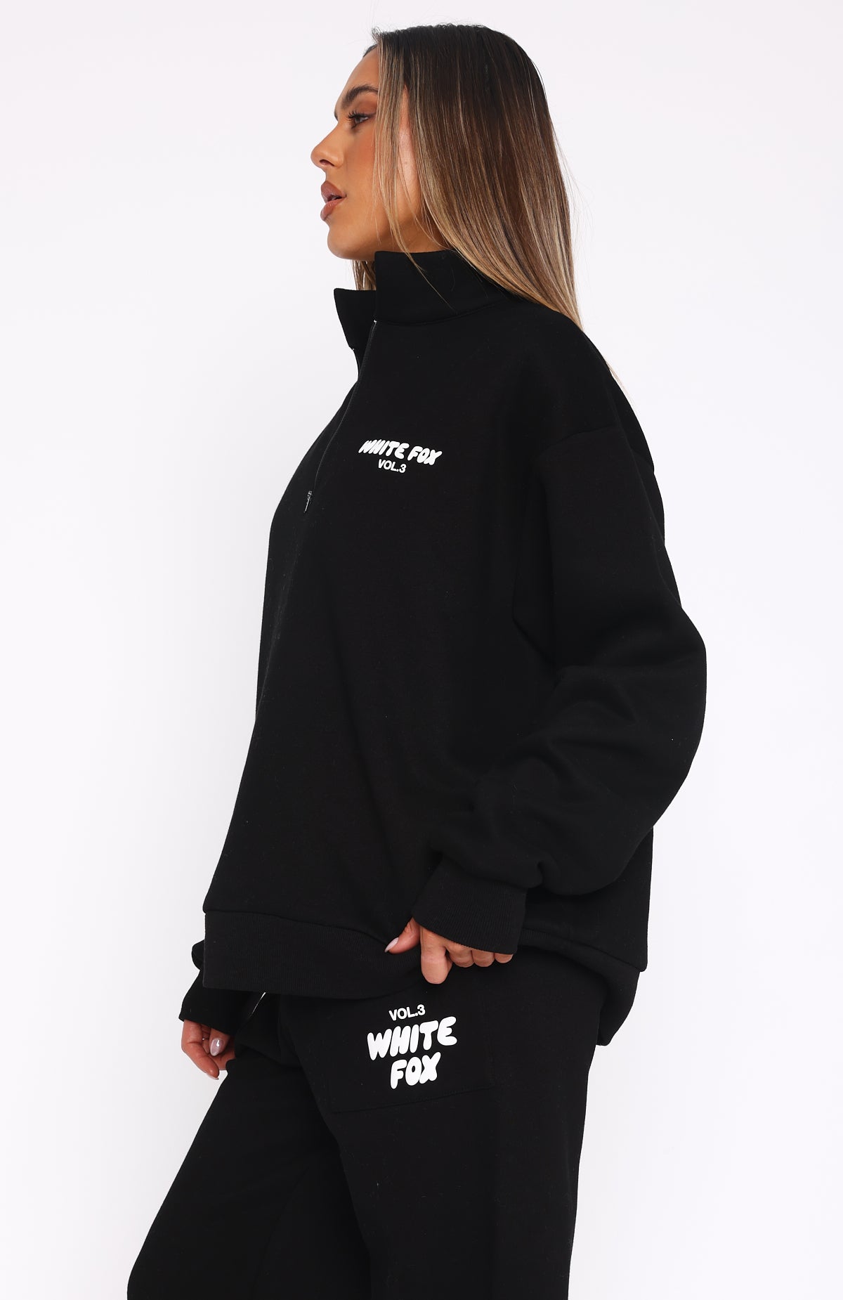 Offstage Zip Front Sweater Monochrome - Image 3